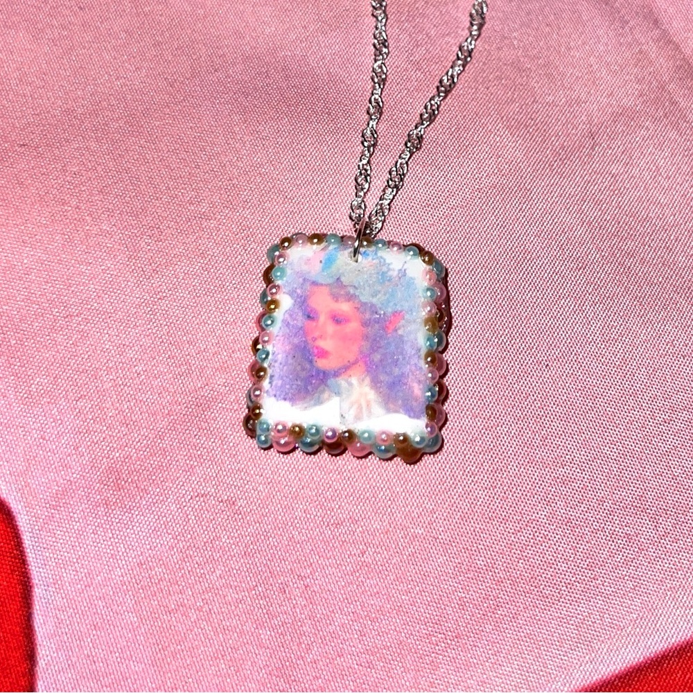 Iridescent Fairy Charm Necklace on 925 Silver Chain